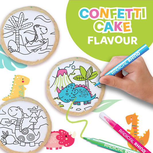 DINOS 5 PACK COLOURING COOKIE KIT