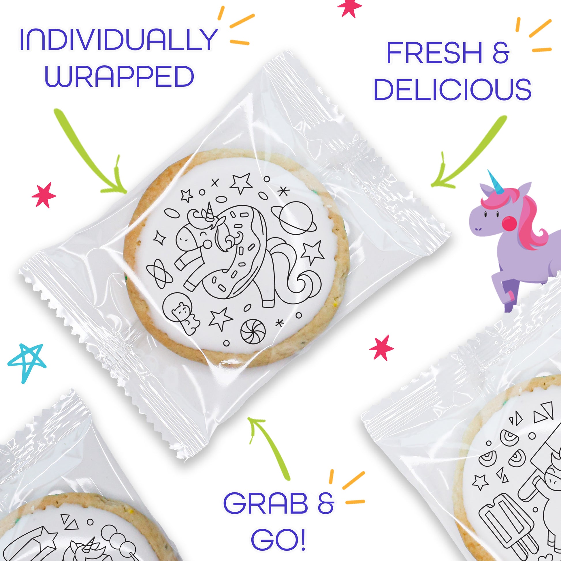 UNICORN 5 PACK COLOURING COOKIE KIT