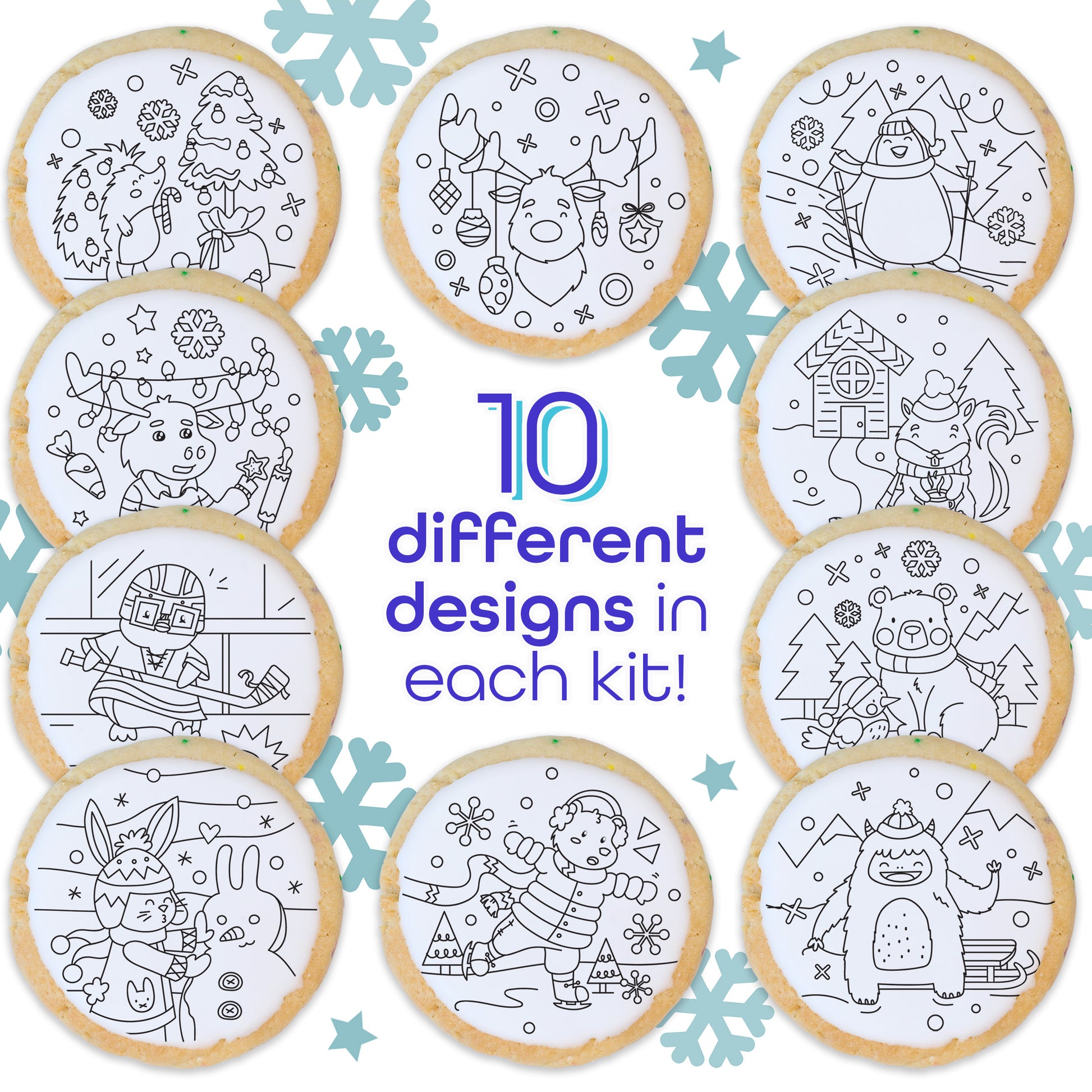 HOLIDAY 10 PACK COLOURING COOKIE KIT